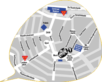 Routekaart Pathé Tuschinski Theater Amsterdam